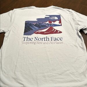 The North Face Light Gray/Blue  Short Sleeve Tee